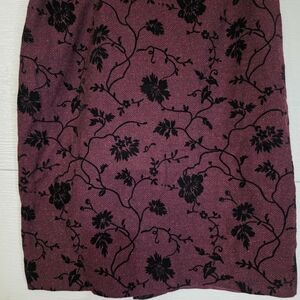 Floral Patterned Skirt - Black and Purple